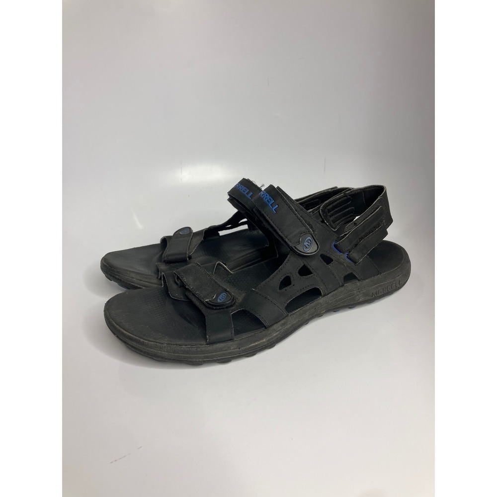 Merrell Performance Sandals Mens 12 Black Blue Good Strappy Air Cushion J289823C